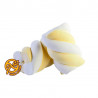 Marshmallow Treccia Bianco Giallo in busta da 1 Kg di Bulgari Marshmallow Treccia Bianco Giallo in busta da 1 Kg di Bulgari
