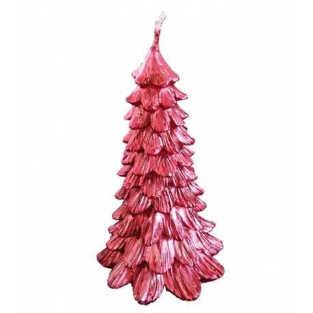 Candela albero di natale color rosso metallizzato