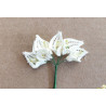 6 Fiori di Calle in pizzo merlettato macramè bianco 2 cm 6 Fiori di Calle in pizzo merlettato macramè bianco 2 cm