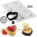 Kit stampi ad anelli per crostatine a cuore o Tarte Ring Amore 80 mm da Silikomart
