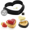 Set 8 stampi micro forati ad anello per crostatine o tortine a forma di cuore Tarte Ring da 8 cm da Silikomart