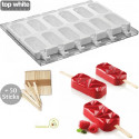 Set 2 Stampi gelato Cristalli Geometrici o Shock da Silikomart + 1 Vassoio + 50 bastoncini Stecco in legno di faggio