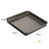 Teglia quadrata per pizza in alluminio teflonato lato 35 cm, altezza 45 mm Teglia quadrata per pizza in alluminio teflonato lato 35 cm, altezza 45 mm