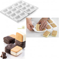 Mini o Mono Double Silikomart stampo silicone gelati tipo cucciolone o doppio biscotto su vassoio