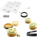 Kit Stampo 6 Crostatine Tonde classiche con Anelli o Kit Tarte Ring Klassik da 7 cm di Silikomart