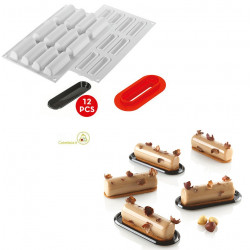 30 o 75 ml Kit Cylindre Silikomart cutter con piattini e stampo in silicone per mini e mono cilindri