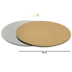 Da ø20 a ø40 cm disco sottotorta accoppiato oro e argento h0,15 cm Decora