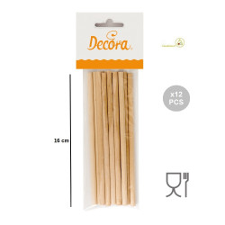 16 o 30 cm Set 12 bastoncini per Lollipop in legno