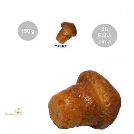 Babà micro secchi (no Rum) da bagnare in confezione da 150 g, per circa 35 babà micro Babà micro secchi (no Rum) da bagnare in confezione da 150 g, per circa 35 babà micro
