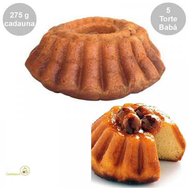 5 Torte Babà grandi secche (no Rum) da bagnare da 275 g cadauno