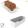 Foret Silikomart 2 stampi silicone grigio con supporto in plastica per pila di tronchi di legna 24x10xh8,2 cm Foret Silikomart 2 stampi silicone grigio con supporto in plastica per pila di tronchi di legna 24x10xh8,2 cm