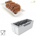 Foret Silikomart 2 stampi silicone grigio con supporto in plastica per pila di tronchi di legna 24x10xh8,2 cm