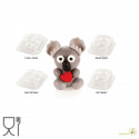 Kit koala da Silikomart: set 4 stampi termoformati per koala 3D di cioccolato di 15,5x11,6xh16 cm