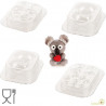 Kit koala da Silikomart: set 4 stampi termoformati per koala 3D di cioccolato di 15,5x11,6xh16 cm Kit koala da Silikomart: set 4 stampi termoformati per koala 3D di cioccolato di 15,5x11,6xh16 cm