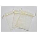 10 Sacchetti Crema in organza per confetti cm 15x11