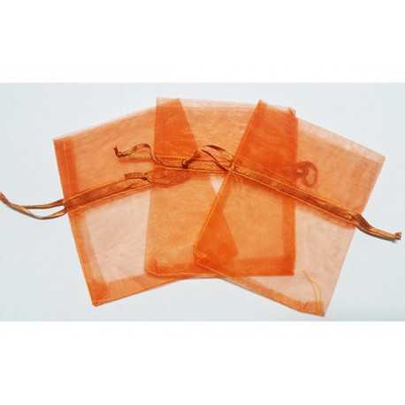 10 Sacchetti in organza per confetti Arancio