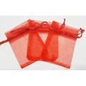 10 Sacchetti Rossi in organza per confetti cm 15x11