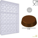 Stampo Compressa Tonda di Cioccolato da 20 mm e 2 g in policarbonato