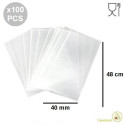 100 Buste cast neutre grandi larghe 40 cm lunghe 48 cm in polietilene neutro, per alimenti, ideali buste per dolci da Decora