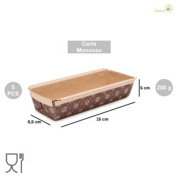Da 200 a 750 g stampi plum cake in carta forno 5 pz