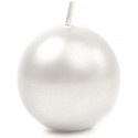 Candela a sfera 6 cm colore bianco perla