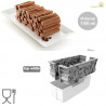Kit Woody 1100 o Catasta di legna 24x10 cm h 8 cm in silicone bianco con supporto in plastica da Silikomart Kit Woody 1100 o Catasta di legna 24x10 cm h 8 cm in silicone bianco con supporto in plastica da Silikomart