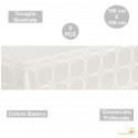 5 Tovaglie monouso quadrate 100 cm damascate politenate a fondo pieno Bianco