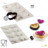 Kit Mini Tarte Petit Amour o Mini torte Amore stampo in silicone grigio per 8 tortine a cuore da Silikomart