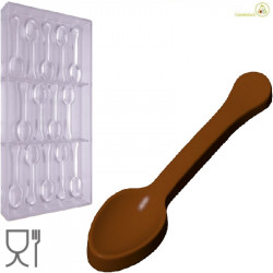 Stampo policarbonato a forma di cucchiaio lunghi 8,5 cm, larghi 2,1 cm ed alti 7,4 mm peso pieno 5,5 g