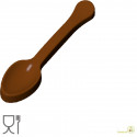 Stampo cucchiaio di cioccolato in policarbonato lunghi 8,5 cm, larghi 2,1 cm ed alti 7,4 mm peso pieno 5,5 g