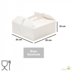 Da 23 a 36 cm scatola quadrata per torta in cartoncino bianco con manico da Decora