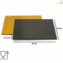 Sottotorta accoppiato oro e nero rettangolare da 20 per 30 cm, sottile da 3 mm