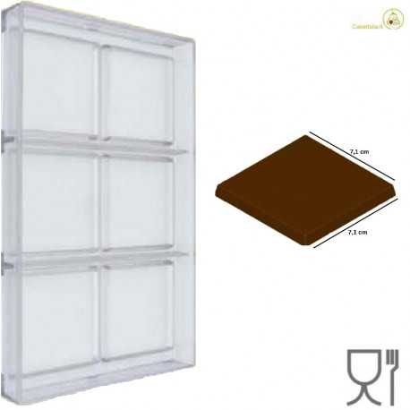 Stampo Cioccolato Tavoletta dal peso 40 g e lunga 7,1 cm, larga 7 mm Stampo Cioccolato Tavoletta dal peso 40 g e lunga 7,1 cm, larga 7 mm