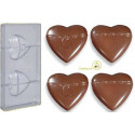Stampo cioccolato cuore gigante con lucchetto da 8 cm in policarbonato