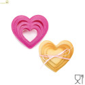 Set 4 Cutter Tagliapasta Cuore da 4 cm a 8 cm, in plastica da Decora