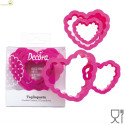 Tagliapasta cuore festonato da Decora set 4 cutter in plastica da 4 cm a 8 cm di h 2,2 cm