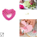 Tagliapasta cuore festonato da Decora set 4 cutter in plastica da 4 cm a 8 cm di h 2,2 cm