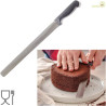 Coltello per pasticceria a lama seghettata in acciaio inox lungo 30 cm e manico in plastica