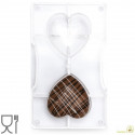 Stampo cioccolato cuore Piccolo 2 cavità da 7 cm in policarbonato da Decora
