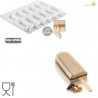 Stampi gelato Cremino Silikomart: set 2 stampi silicone + 1 Vassoio + 50 bastoncini Stecco in legno di faggio Stampi gelato Cremino Silikomart: set 2 stampi silicone + 1 Vassoio + 50 bastoncini Stecco in legno di faggio