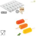 Stampi Gelato Cremino 9,2 cm Silikomart Gel12 – Set 2 Stampi + Vassoio 30×40cm + 50 Stecchi