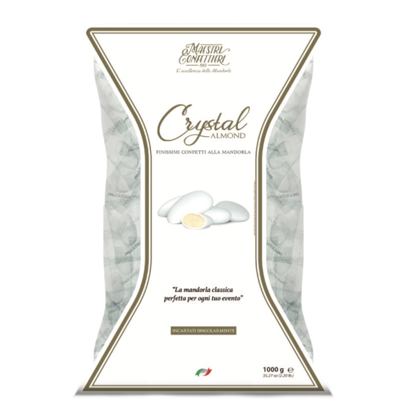 Busta Confetti Maxtris Crystal Almond Incartati Bianco 1kg