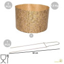 Kit spillone da 62 cm acciaio con 5 Stampi Panettone Alto in cellulosa da 1500 g