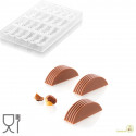 CH004 Riga P: Stampo in Tritan per 24 Praline di Cioccolato con decoro a righe da Silikomart