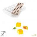 CH015 Kit Quadro 01: Stampo Tritan Forma quadrato 24 Cioccolatini + Stampo Silicone per inserti da Silikomart