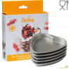 Set 5 stampi Cuore in Alluminio Anodizzato teglie professionali 15 cm da Decora per torte a strati