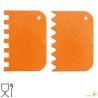 Set 2 Tarocchi ondulati a pettine o spatole ondulate a pettine o raschia multiuso in plastica arancione da Decora