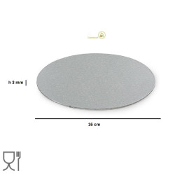 Da ø16 a ø36 cm disco sottotorta sottile argento h0,30 cm Decora