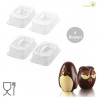 Gufo Alfie e Pinguino Alfred kit 4 stampi termoformati soggetti di cioccolato 3D Gufo Alfie e Pinguino Alfred kit 4 stampi termoformati soggetti di cioccolato 3D