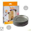 Set 5 stampi Tondi in Alluminio Anodizzato teglie professionali da 35 cm di Decora per torte a strati